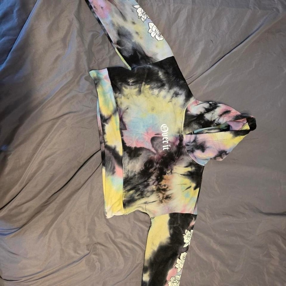 Over it‎ tie dye belly shirt hoodie